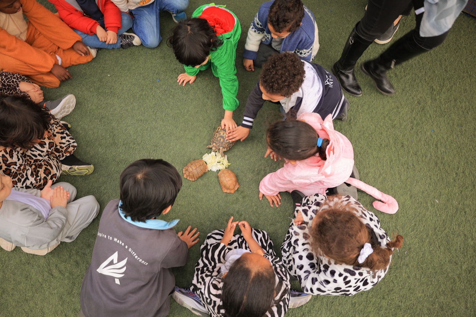 Children taking part in a school farm visit